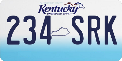 KY license plate 234SRK