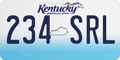 KY license plate 234SRL