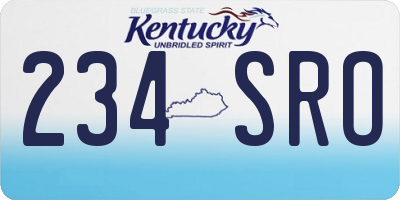 KY license plate 234SRO