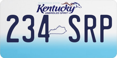 KY license plate 234SRP