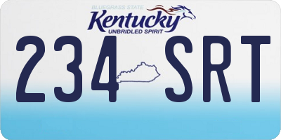 KY license plate 234SRT