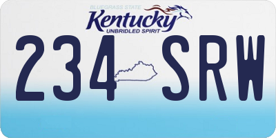 KY license plate 234SRW
