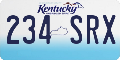 KY license plate 234SRX