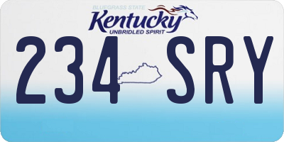 KY license plate 234SRY