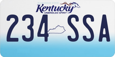 KY license plate 234SSA