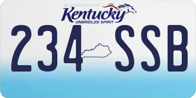 KY license plate 234SSB