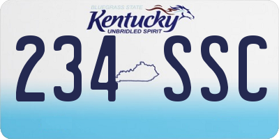 KY license plate 234SSC