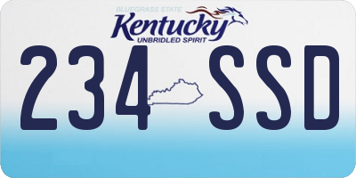 KY license plate 234SSD