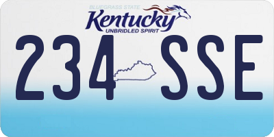 KY license plate 234SSE
