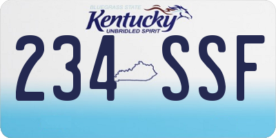 KY license plate 234SSF