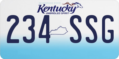KY license plate 234SSG