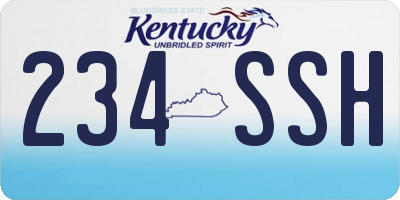 KY license plate 234SSH