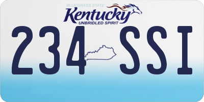 KY license plate 234SSI