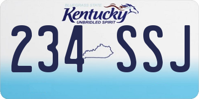 KY license plate 234SSJ
