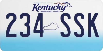 KY license plate 234SSK