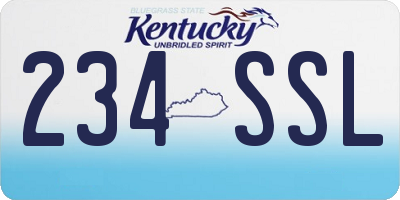 KY license plate 234SSL