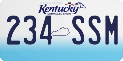 KY license plate 234SSM