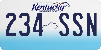 KY license plate 234SSN