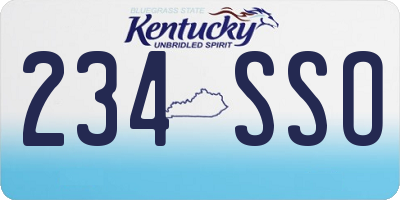KY license plate 234SSO