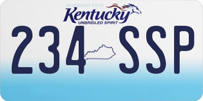 KY license plate 234SSP