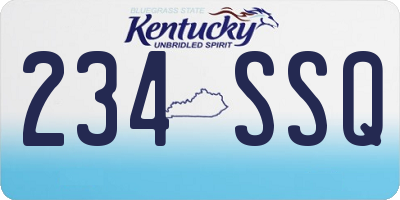 KY license plate 234SSQ