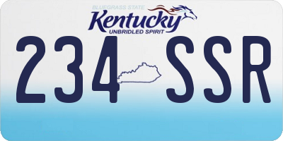 KY license plate 234SSR