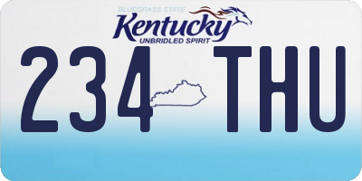 KY license plate 234THU