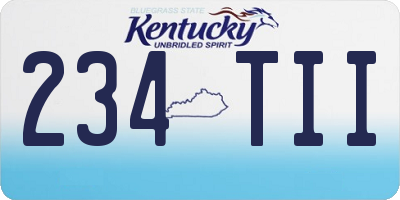 KY license plate 234TII