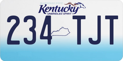 KY license plate 234TJT