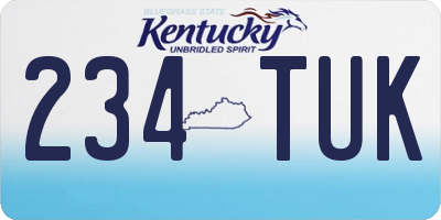 KY license plate 234TUK