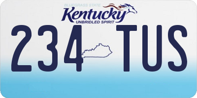 KY license plate 234TUS