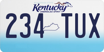 KY license plate 234TUX