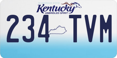 KY license plate 234TVM