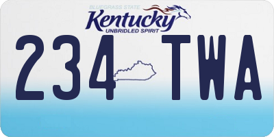 KY license plate 234TWA