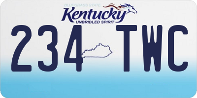 KY license plate 234TWC