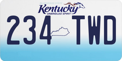 KY license plate 234TWD