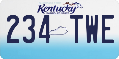 KY license plate 234TWE