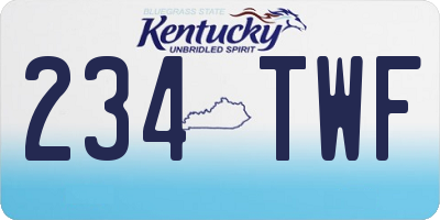 KY license plate 234TWF