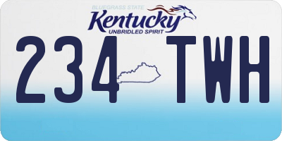 KY license plate 234TWH