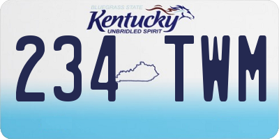 KY license plate 234TWM