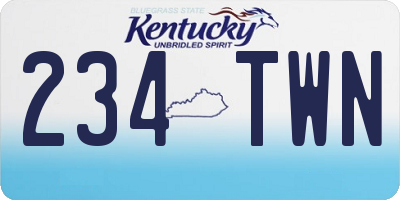 KY license plate 234TWN