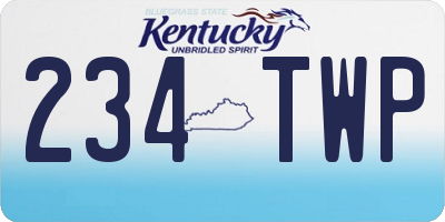 KY license plate 234TWP