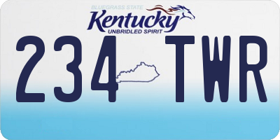 KY license plate 234TWR