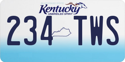 KY license plate 234TWS