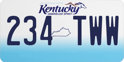 KY license plate 234TWW