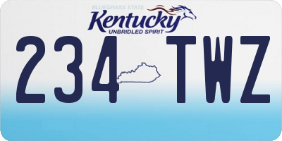 KY license plate 234TWZ