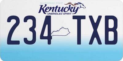 KY license plate 234TXB