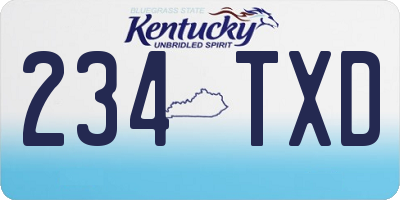 KY license plate 234TXD
