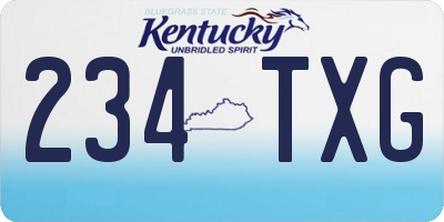 KY license plate 234TXG