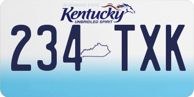 KY license plate 234TXK